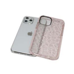 iPhone 11 Pro Max 11 プロ マックス 水晶柄 ダイヤモンド柄 光沢 TPU ソフト アイフォン アイホン ケース カバー クリアピンク 透明/桃色