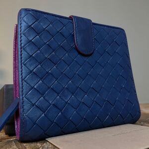 一円　美品　 レアモデル　BOTTEGA VENETA ボッテガヴェネタ　 イントレチャート　 ロングウォレット財布　 レアモデル　付属品有り