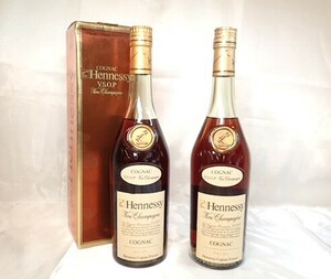 6167[M]◆未開栓古酒◆Hennessy/ヘネシー/VSOP/COGNAC/コニャック/ブランデー/スリムボトル/700ml/40%/箱付き含む まとめて 2本