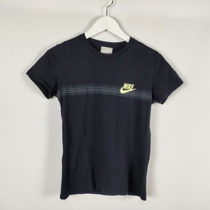 ナイキ NIKE Tシャツ ロゴ プリント クルーネック 半袖 M ブラック レディース 中古 /EP