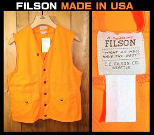 送料無料 即決【未使用】 FILSON ★ ブレイズオレンジベスト (36) ★ フィルソン アメリカ製 USA デッドストック ゴールドウイン正規品