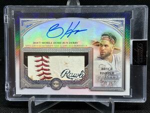 2023 topps dynasty ホームランダービー使用ボールロゴ部　BRYCE HARPER 直筆サインカード　直書きauto