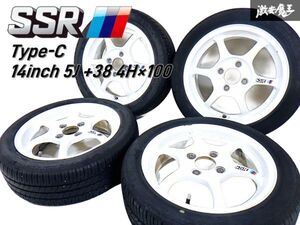 ●SSR スピードスター TYPE-C タイプC 14インチ 5J +38 PCD100 4H 4穴 ホイール 4本 1台分 HA36S アルトワークス 軽サイズ 棚A-1