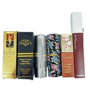 ▲【コスメ/リップおまとめ】YSL/イヴサンローラン MAYBELLINE/メイベリン CLARINS/クラランス etc カラーリップ 6点セット★79