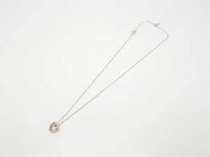 STAR JEWELRY スタージュエリー ハートモチーフペンダントネックレス　K18YG/WG レディース　アクセサリー　中古　送料無料【質屋出品】