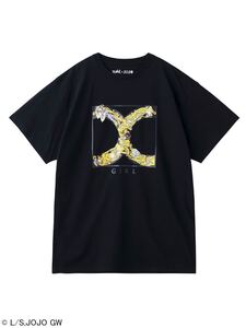 Lサイズ X-girl エックスガール X-GIRL X JOJO GOLDEN BOX LOGO S/S TEE Tシャツ 黒