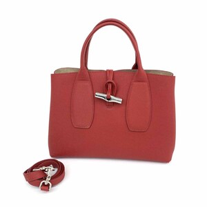 ◆LONGCHAMP ロンシャン 2WAYバッグ◆ レッド レザー レディース HPN ハンド　ショルダー bag 鞄