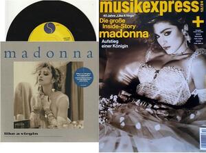 美品　マドンナ　MADONNA　LIKE A VIRGIN 40周年記念号　ドイツ 表紙雑誌＋2024年リマスター音源 7” レコード付　　Musikexpress