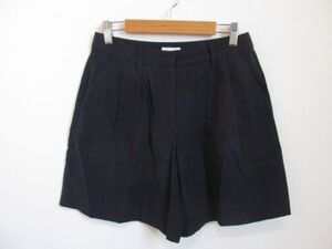 (58357)マッキントッシュフィロソフィー MACKINTOSH PHILOSOPHY　リネンコットン混　ショートパンツ　ネイビー系　36　USED