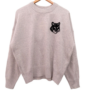 新品同様 メゾンキツネ フォックスヘッド セーター FOX HEAD INTARSIA COMFORT SWEATER ニット Lサイズ LW00815KT1063 2137 MAISON KITSUNE