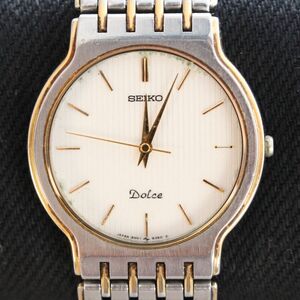 [144360]セイコー ドルチェ SEIKO Dolce クォーツ 3針 8N41-6030 純正ベルト◆現状品/動作未確認/メンズ/ヴィンテージ/うぶ品