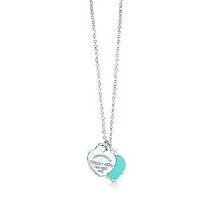 TIFFANY&Co[ティファニー] 　ミニ　ダブル ハートタグ ペンダント ブルー エナメルフィニッシュ　並行輸入品　新品　[1111]★