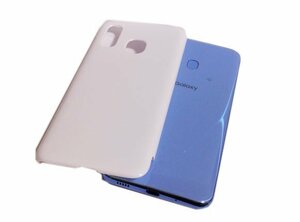 Galaxy A30 SCV43 AU UQモバイル J:COM ギャラクシー A30 片面 光沢 ハード ケース カバー ホワイト 白色