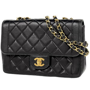 シャネル CHANEL ココマーク チェーン ショルダーバッグ マトラッセ ショルダーバッグ レザー ブラック レディース 【中古】