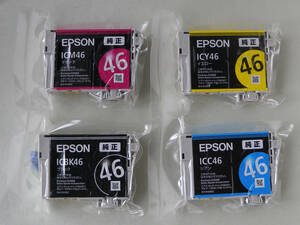 送料無料 未使用 エプソン EPSON 純正 インク カートリッジ IC4CL46 相当 4色 セット ICBK46 ICM46 ICY46 ICC46 期限不明 サッカーボール 