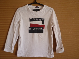 TOMMY HILFIGER トミーヒルフィガー 子ども 長袖 Tシャツ 110 ORGANIC COTTON 白