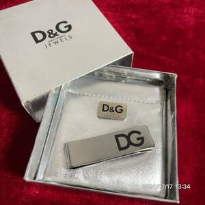 D&G ドルガバ ドルチェ&ガッバーナ DGロゴ シルバーカラー マネクリップ ウォレット 財布 箱付