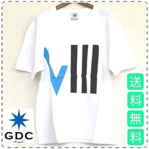 GDC ジーディーシー 半袖Tシャツ ビッグTシャツ 白 丸首 ユニセックス 男女兼用 綿100% コットン メンズSサイズ 送料無料 A452