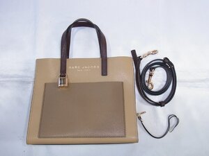 マーク・ジェイコブス MARC JACOBS トートバッグ 2WAY ショルダー付 レザー ブラウン 中古美品