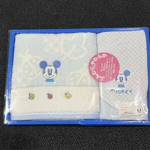 UCHINO Disney ミッキー タオルセット2枚** 塗撚糸 フェイスタオル　ガーゼ ゲストタオル **新品 未使用** ディズニー ウチノ**送料230円～