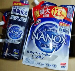 12個(大本体・超特大詰替) トップ NANOX スーパーナノックス ニオイ専用 プレミアム抗菌処方 蛍光剤・シリコーン剤無添加 高濃度 洗濯洗剤