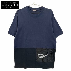 MONCLER モンクレール ×フラグメント 21年製 ネイビー Tシャツ ネイビー S トップス コットン メンズ 中古