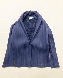 ★PLEATS PLEASE ISSEY MIYAKE プリーツプリーズ イッセイミヤケ 変形 ジャケット カーディガン パープル サイズ3 日本製 レディース 0.4kg