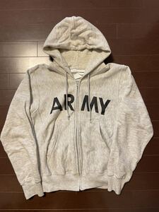 chalk line チョークライン　army アーミー　ジップパーカー　リバース　ウィーブ　古着　中古　グレー　xs アメカジ　ミリタリー　軍物　