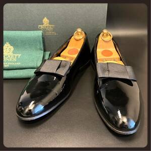 美品 CROCKETT&JONES クロケットアンドジョーンズ オペラ パンプス 8 パテント エナメル