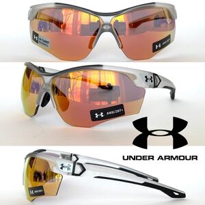 新品 送料無料 UNDER ARMOUR サングラス アンダーアーマー スポーツサングラス UA YARD DUAL 2M450 マットクリスタル オレンジミラー