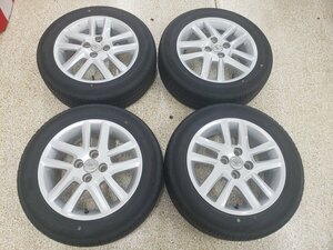 ◎希少160系 カローラフィールダー 純正 15inc 5.5J +45 100/4H バリ溝国産低燃費 185/60R15 4本 ヴィッツ アクア ヤリス 流用インチアップ