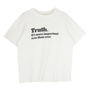 Sacai サカイ 18AW 18-01784M THE NEW YORK TIMES ニューヨークタイムズ プリント 半袖 Tシャツ ホワイト系 3【中古】