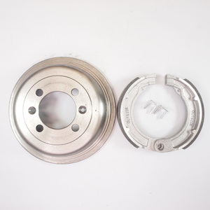 Brake drum rear 8incl. brake shoes 1 anchor pin -cast iron- Vespa V1-15 V30-33 VM VN VL VBA1T VBB1T VNA VNB2T ベスパ ブレーキ