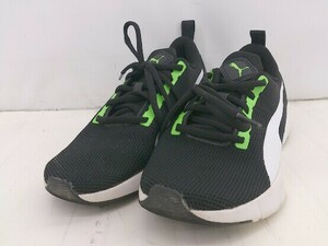 ◇ PUMA FLYER RUNNER 192928-24 キッズ 子供靴 ランニングシューズ サイズ22.0cm ブラック グリーン レディース メンズ E