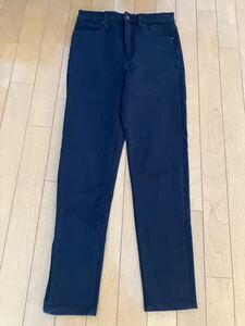 ◆ UNIQLO JEANS（ユニクロジーンズ）テーパードジーンズ ハイライズ　スキニー　25（63.5cm）　ブラック ◆