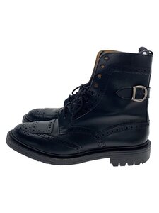 Tricker’s◆レースアップブーツ/UK9.5/BLK/レザー/M7151/SHEENE/ウィングチップ/モルトン