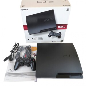 SONY PLAYSTATION3 PS3 プレステ3 本体 CECH-3000A 160GB コントローラー 電源ケーブル AVケーブル USBケーブル 説明書・外箱付き 0104-054