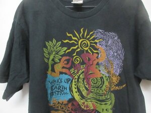 90s Tシャツ L 黒　ジャマイカ　アート　フェスティバル　アメカジ古着　sy3189