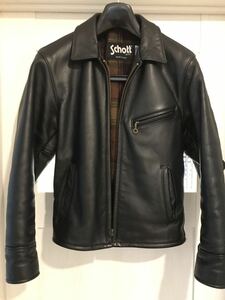 Schott 681シングルライダース トラッカージャケット　真鍮　シボ革