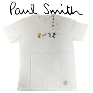 新品 ポールスミス Paul Smith 半袖 Tシャツ L 前転 でんぐり返しラビット ウサギ ホワイトラウンジウェア メンズ 夏