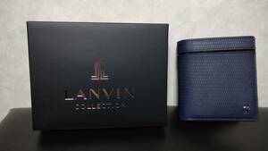 ランバン コレクション LANVIN COLLECTION 二つ折り財布 ネイビー 新品未使用 JLMW9HS3-30