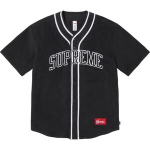 【新品未使用】 24AW 25 新品 SUPREME シュプリーム POLARTEC BASEBALL JERSEY SHIRT ベースボールシャツ ポーラテック BLACK S ブラック