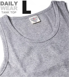 AVIREX アヴィレックス RIB TANK TOP グレー Lサイズ / DAILY リブ タンクトップ / デイリーウェア 新品 アビレックス 灰色