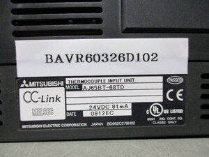 中古 MITSUBISHI CC-Link AJ65BT-68TD 熱電対温度入力装置 24VDC (BAVR60326D102)