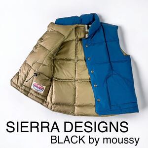 定価3万 新品 SIERRA DESIGNS ダウンベスト 60/40 BLACK by moussy別注 シェラデザイン 羽毛 旧タグ マウジー 男女兼用 ダウン アウトドア