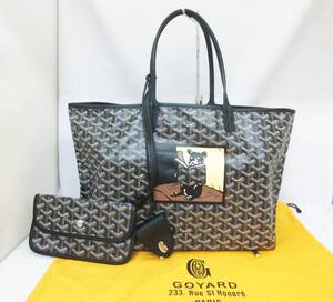 G2731【ゴヤール】トートバック★サンルイ GM★GOYARD ドッグプリント★ポーチ バッグクリップ 付き★美品★