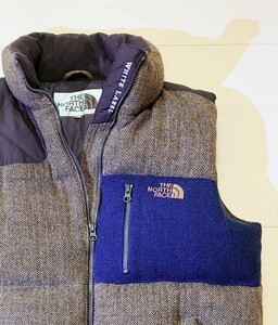 THE NORTH FACE★ザノースフェイス ホワイトレーベル ツィード ダウン ベスト 700フィルパワー M〜L レトロクラシック ヴィンテージ古着 