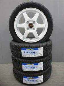 J-TEC　S6★ホワイト・グッドイヤー165/55R14セット★軽自動車アルト・ミラ・ミラジーノ・ムーブ・タント・コペン・ラパン★