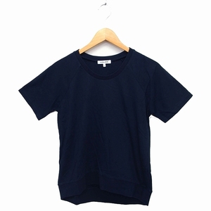 グローバルワーク GLOBAL WORK カットソー Tシャツ 半袖 丸首 無地 コットン 綿 L ネイビー 紺 /FT4 レディース