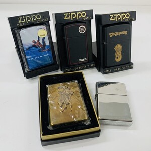 K081-1000 ■▲ zippo ジッポ オイルライター 5点セット 鏡面 スパイダーマン シンガポール 無地 シルバー ゴールド